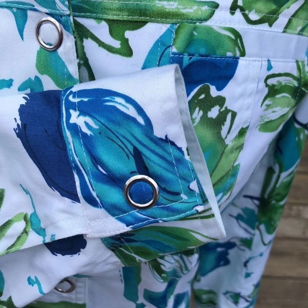 Coldwater‎ Creek Snap-up Water Color Print Jacket - Picture 7 of 12